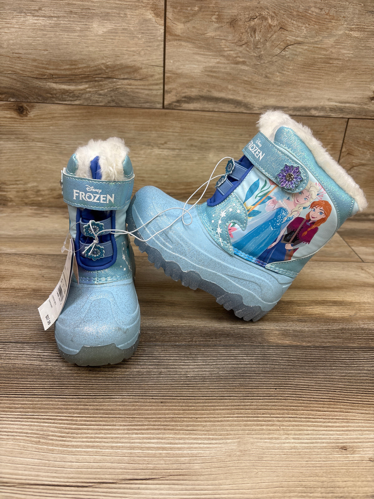 NEW Disney Frozen Light-Up Winter Snow Boots Blue sz 11c