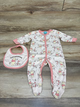 Disney Baby 2pc Winnie The Pooh Snap Sleeper & Bib Set Pink sz 6-9m