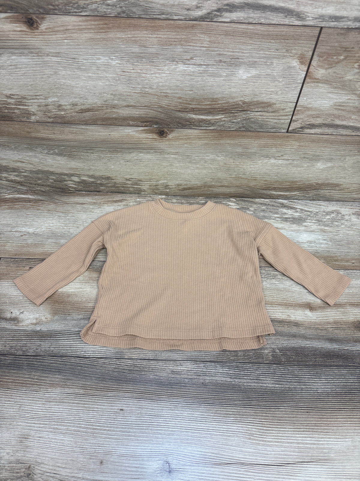 Cat & Jack Ribbed Long Sleeve Shirt Beige sz 18m