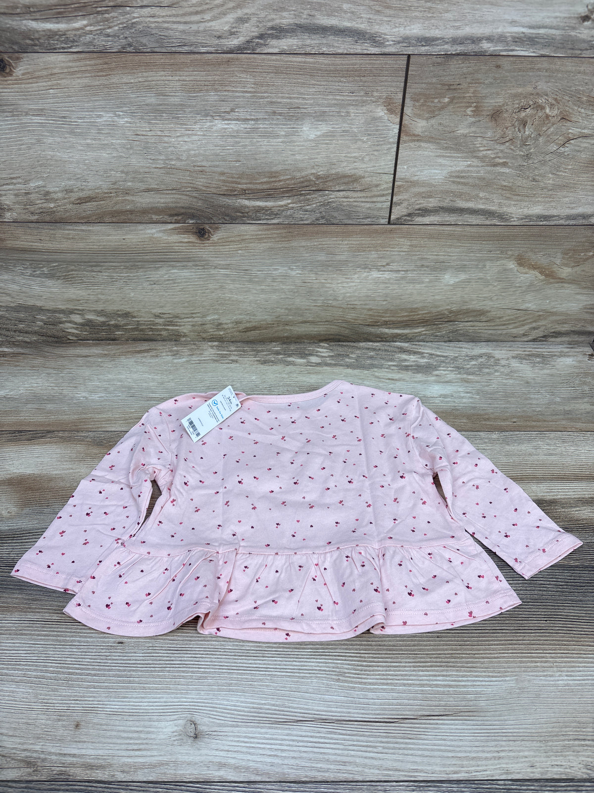 NEW Carter's Long Sleeve Peplum Top Pink sz 24m