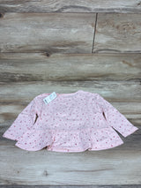 NEW Carter's Long Sleeve Peplum Top Pink sz 24m