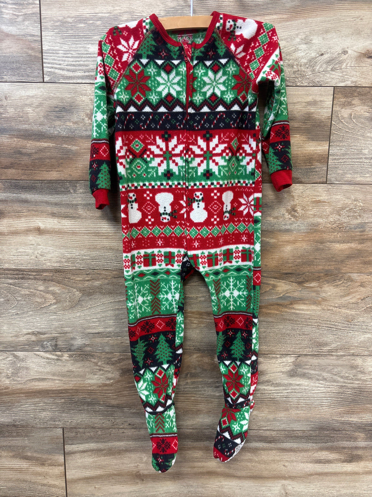 Children's Place Christmas Blanket Sleeper Red sz 3T