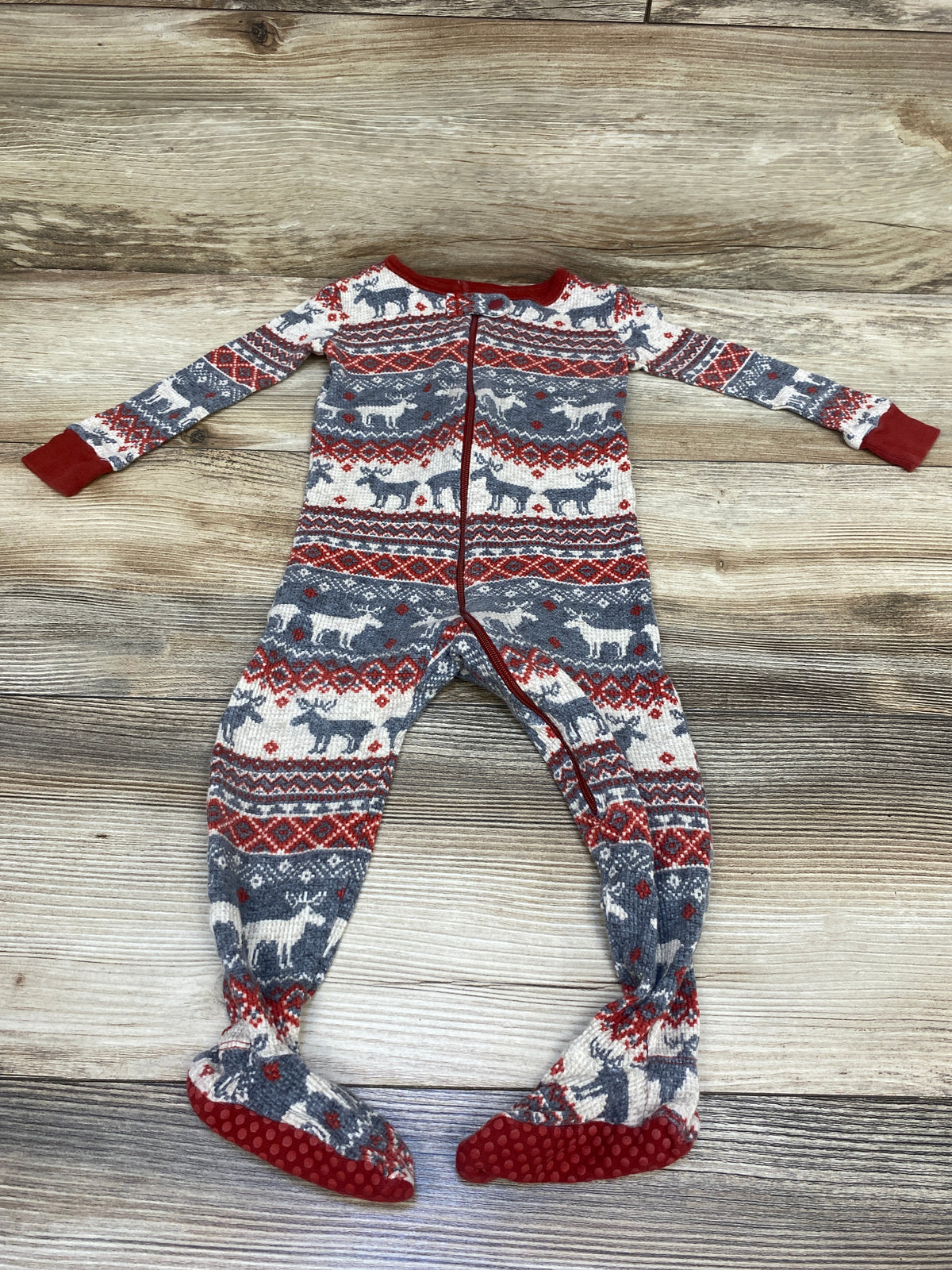 Children's Place Fair Isle Waffle Knit Sleeper Grey sz 9-12m