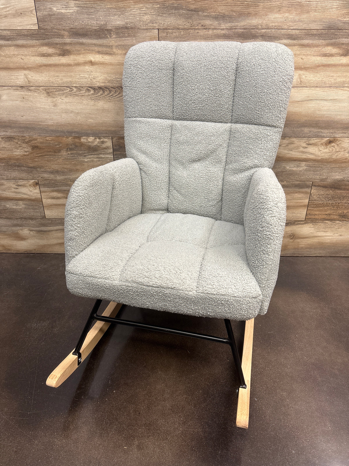 Furniliving Teddy Glider Rocking Chair, Grey