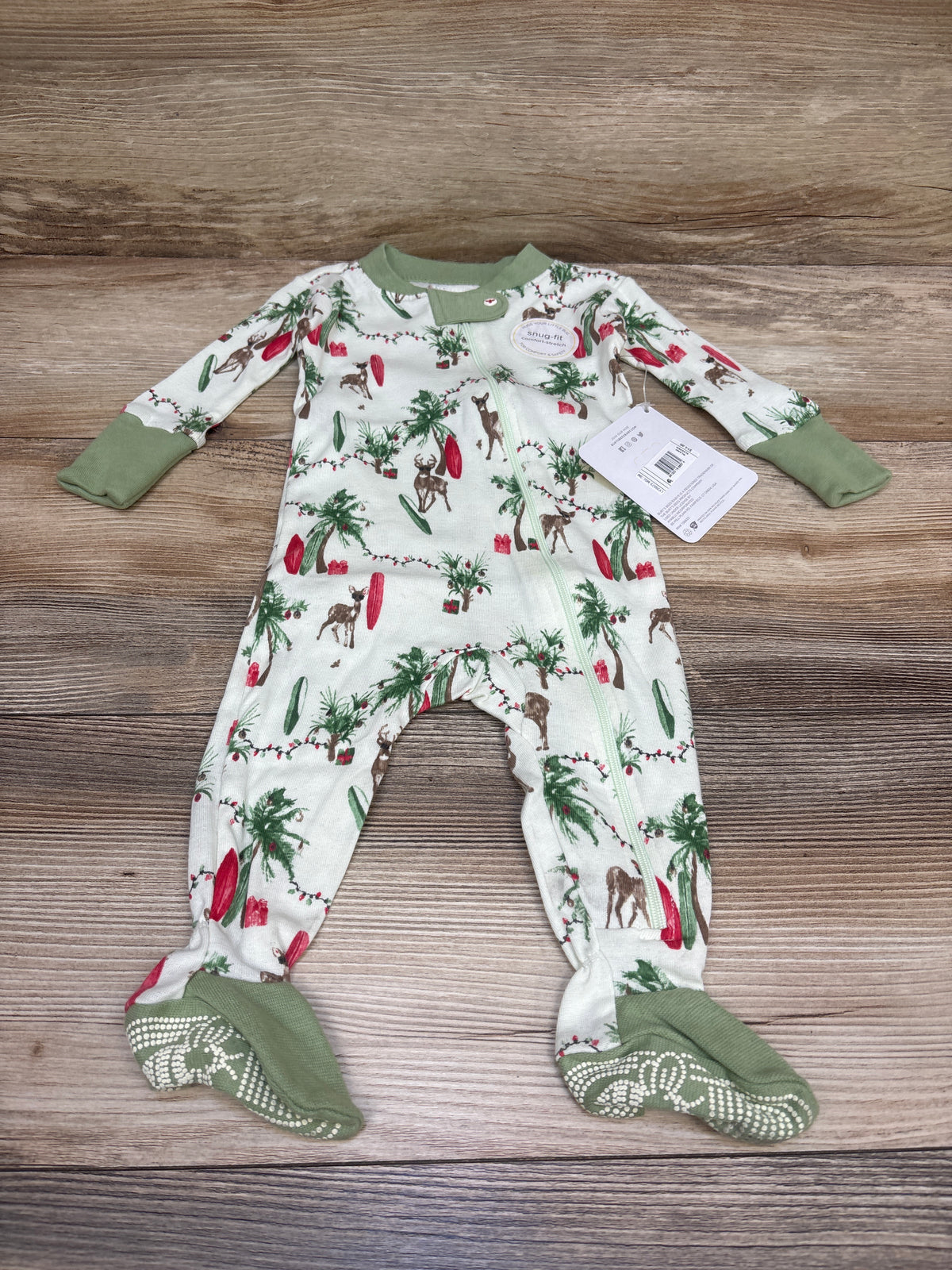 NEW Burt's Bees Baby Island Holiday Sleeper Green sz 0-3m