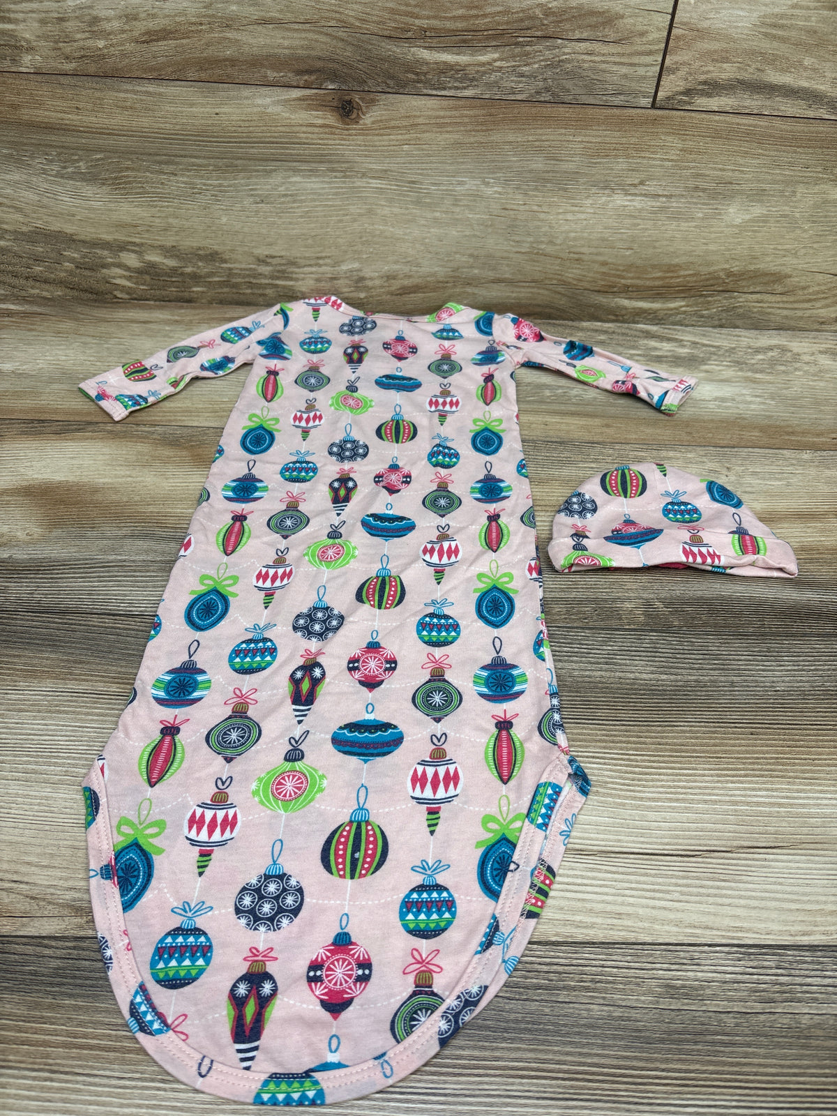 June Marie 2pc Ornament Sleep Gown & Hat Set Pink sz Newborn