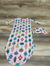 June Marie 2pc Ornament Sleep Gown & Hat Set Pink sz Newborn
