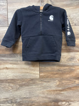 Carhartt Half Zip Hooded Sweatshirt Black sz 12m