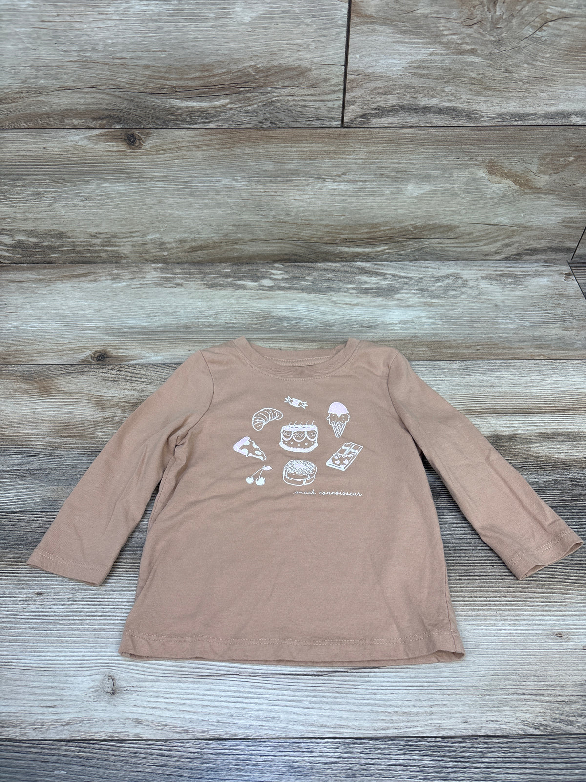 Cat & Jack Snack Connoisseur Shirt Beige sz 18m