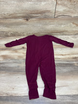 GUISBY Bamboo 2 Way Zipper Sleeper Maroon sz 6-12m