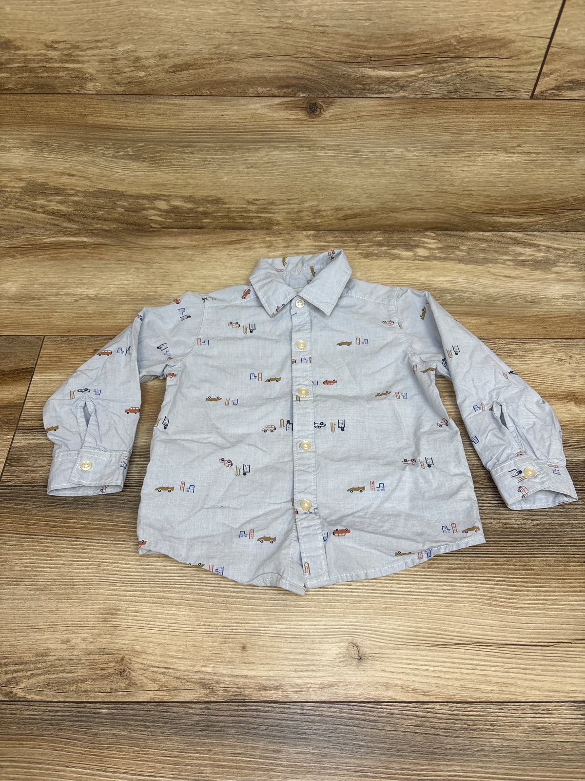 Carter's Long Sleeve Button-Up Shirt Blue sz 24m