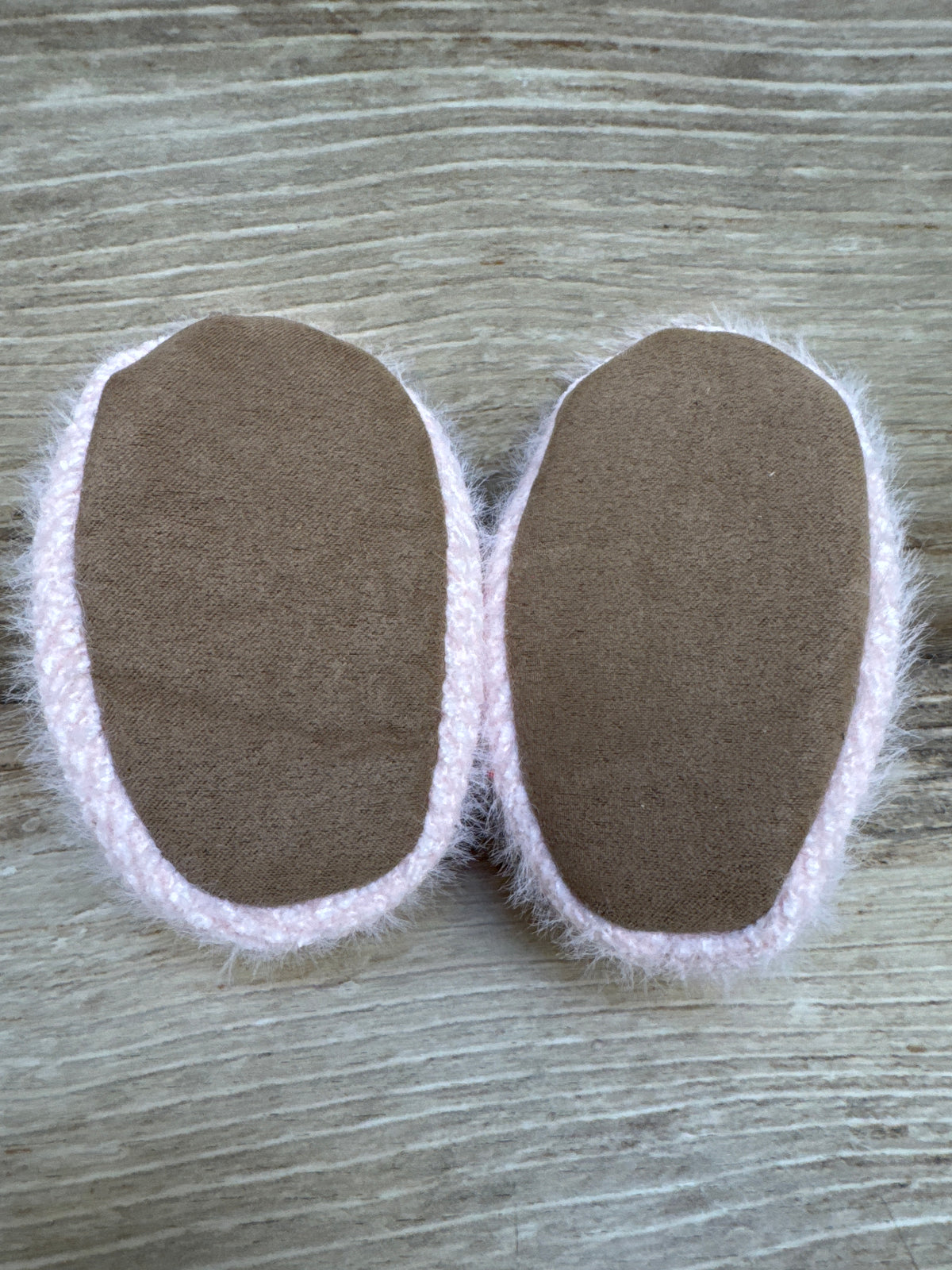 Fuzzy Knit Booties Pink sz 1/2c