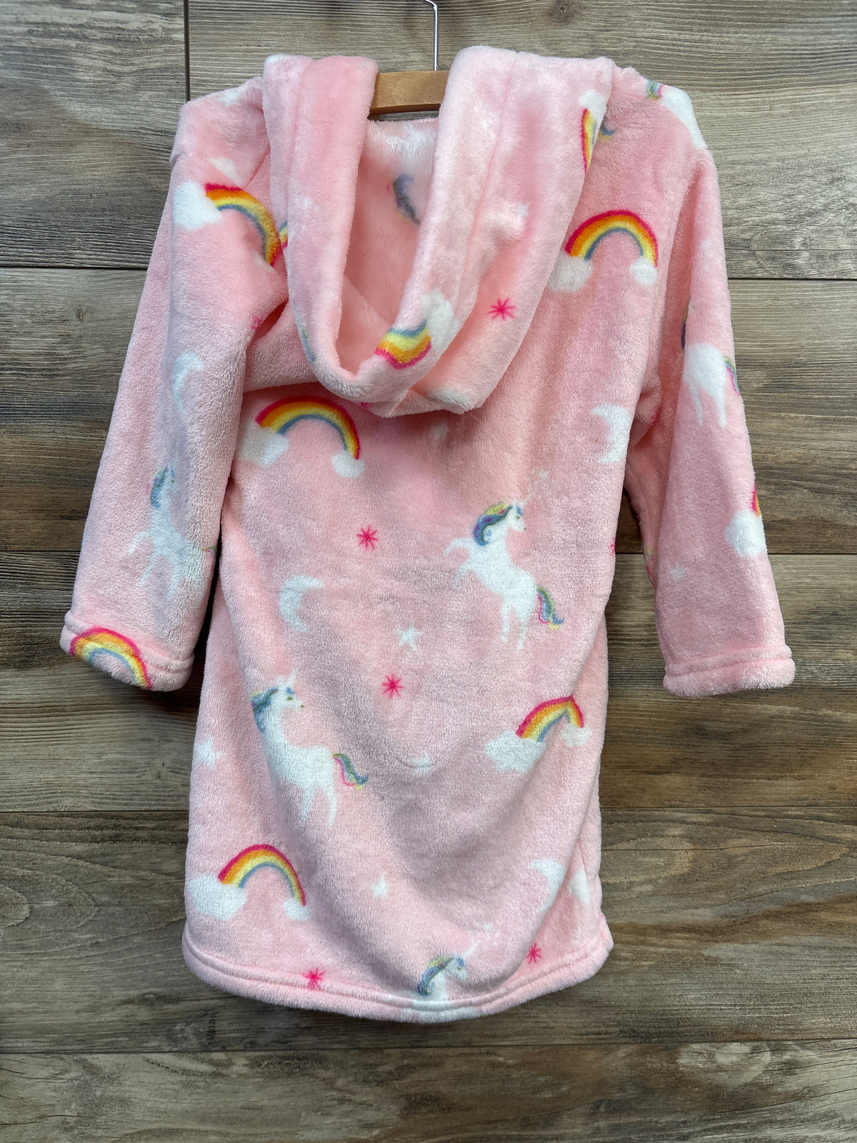 Plush Hooded Bath Robe Pink sz 3/4T