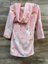 Plush Hooded Bath Robe Pink sz 3/4T