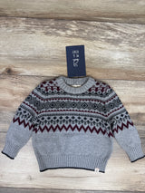 NEW Me & Henry Knit Fair Isle Sweater Grey sz 6/9m