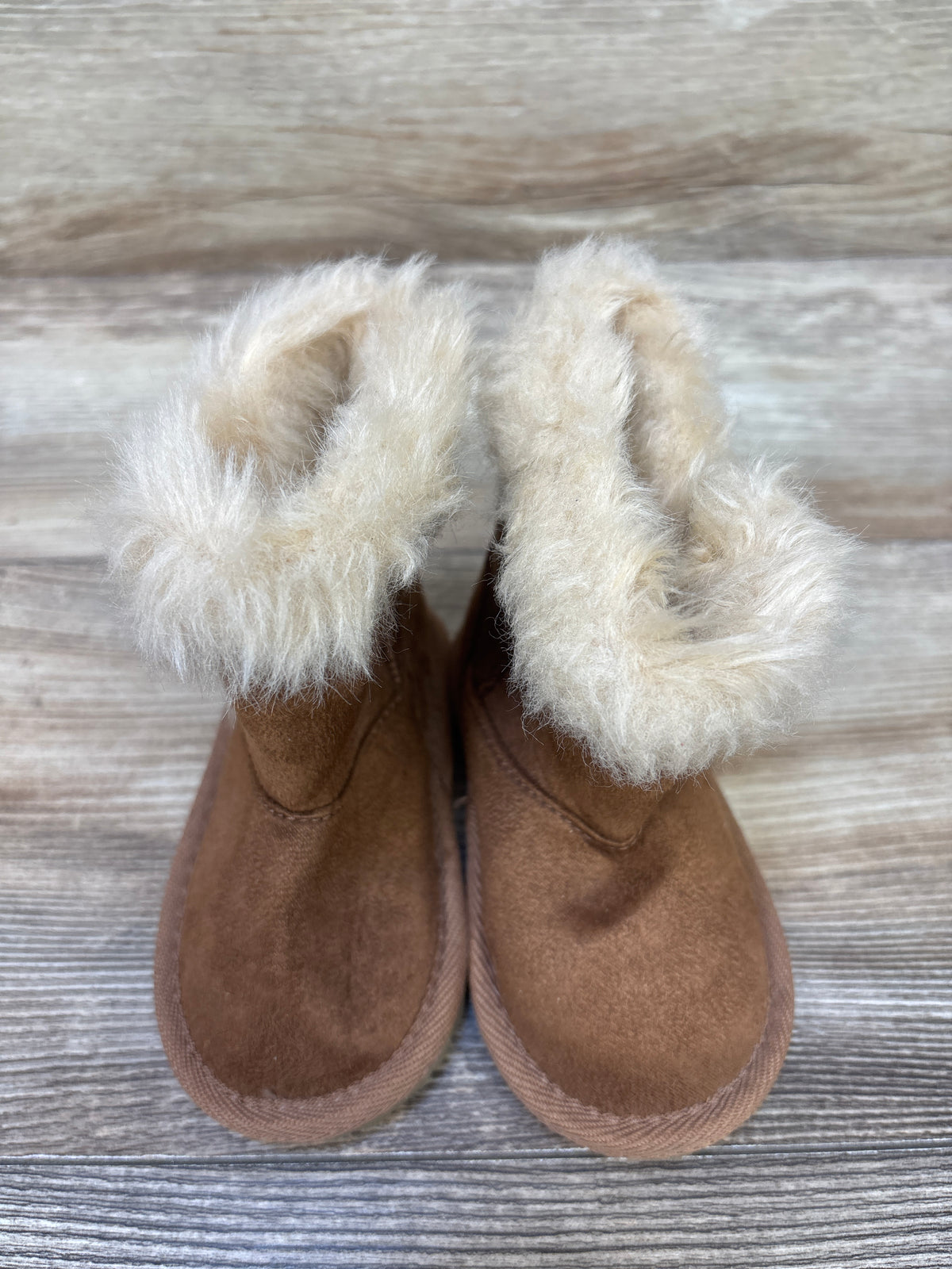 Children's Place Buckle Faux Fur Boots, Brown sz 5c
