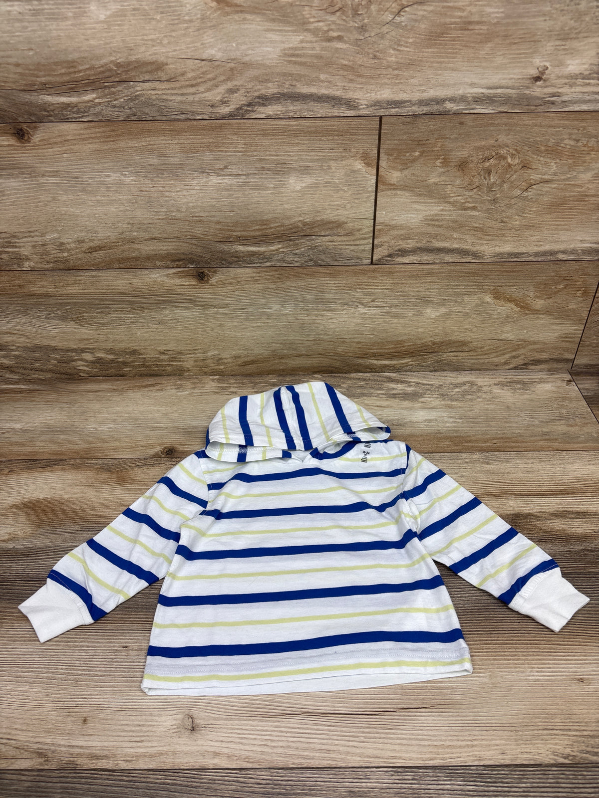 NEW Children's Place Striped Hooded Shirt White sz 18-24m