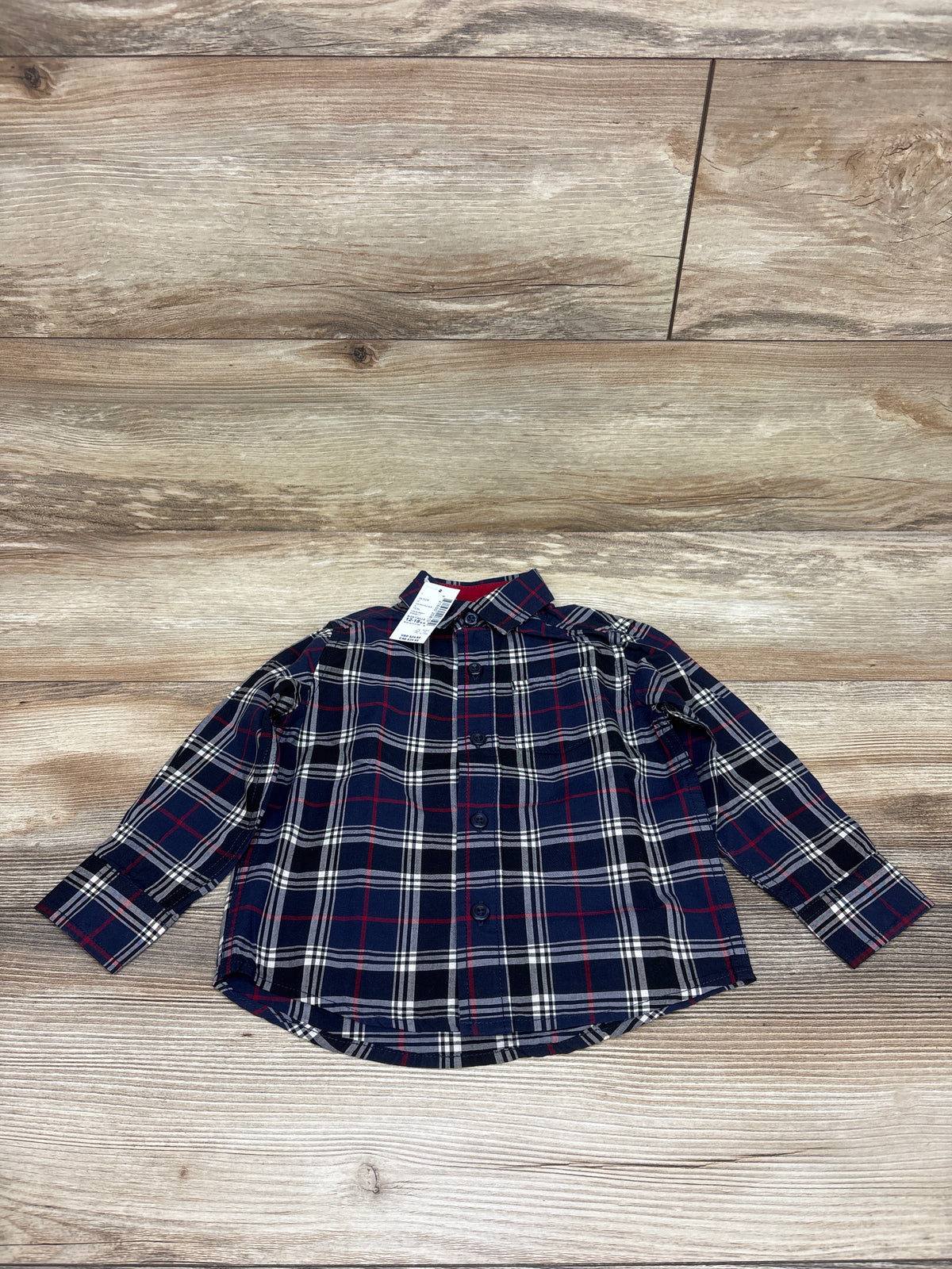 NEW Children's Place Button-Up Shirt Navy sz 12-18m
