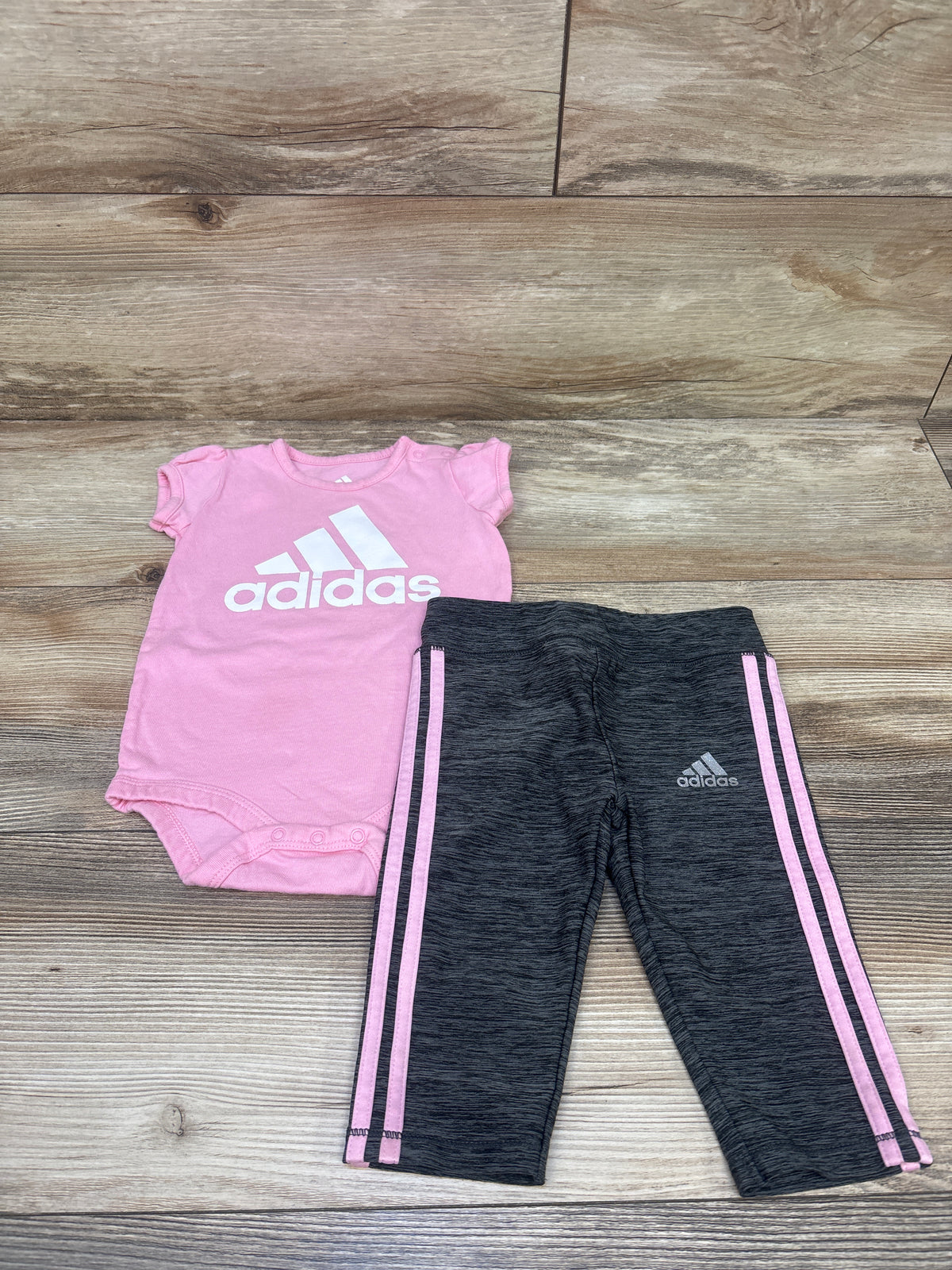 Adidas 2pc Bodysuit & Pants Set Pink sz 9m