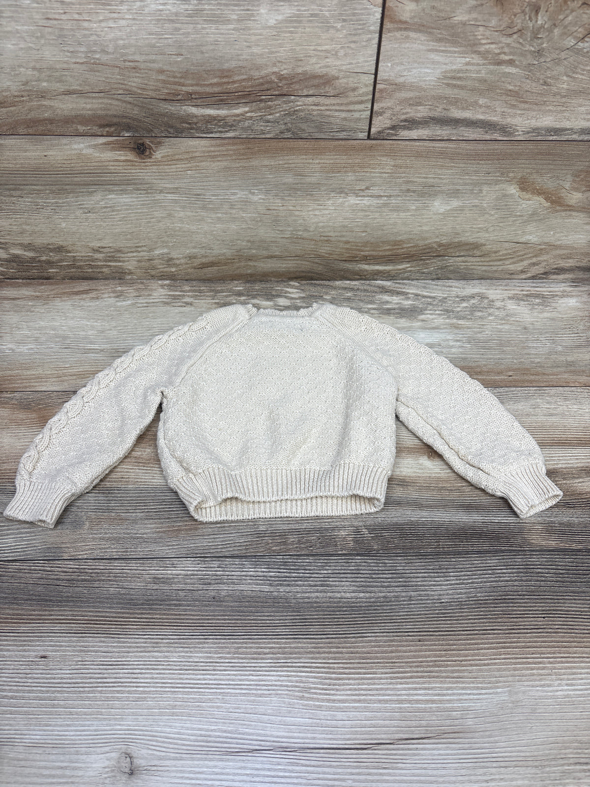 Tahari Embroidered Knit Sweater Beige sz 12m