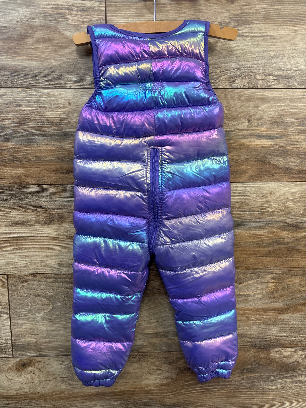 XDZJLR Metallic Sleeveless Puffer Snow Bib Purple sz 2T