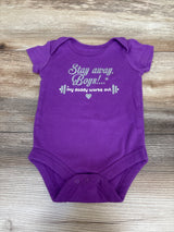 Stay Away Boys... My Daddy Works Out Bodysuit Purple sz 0-3m