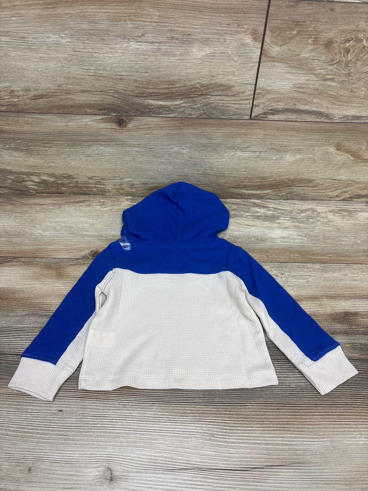 NEW Children's Place Waffle Knit Hooded Shirt Blue sz 12-18m
