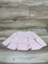 NEW Carter's Long Sleeve Peplum Top Pink sz 24m