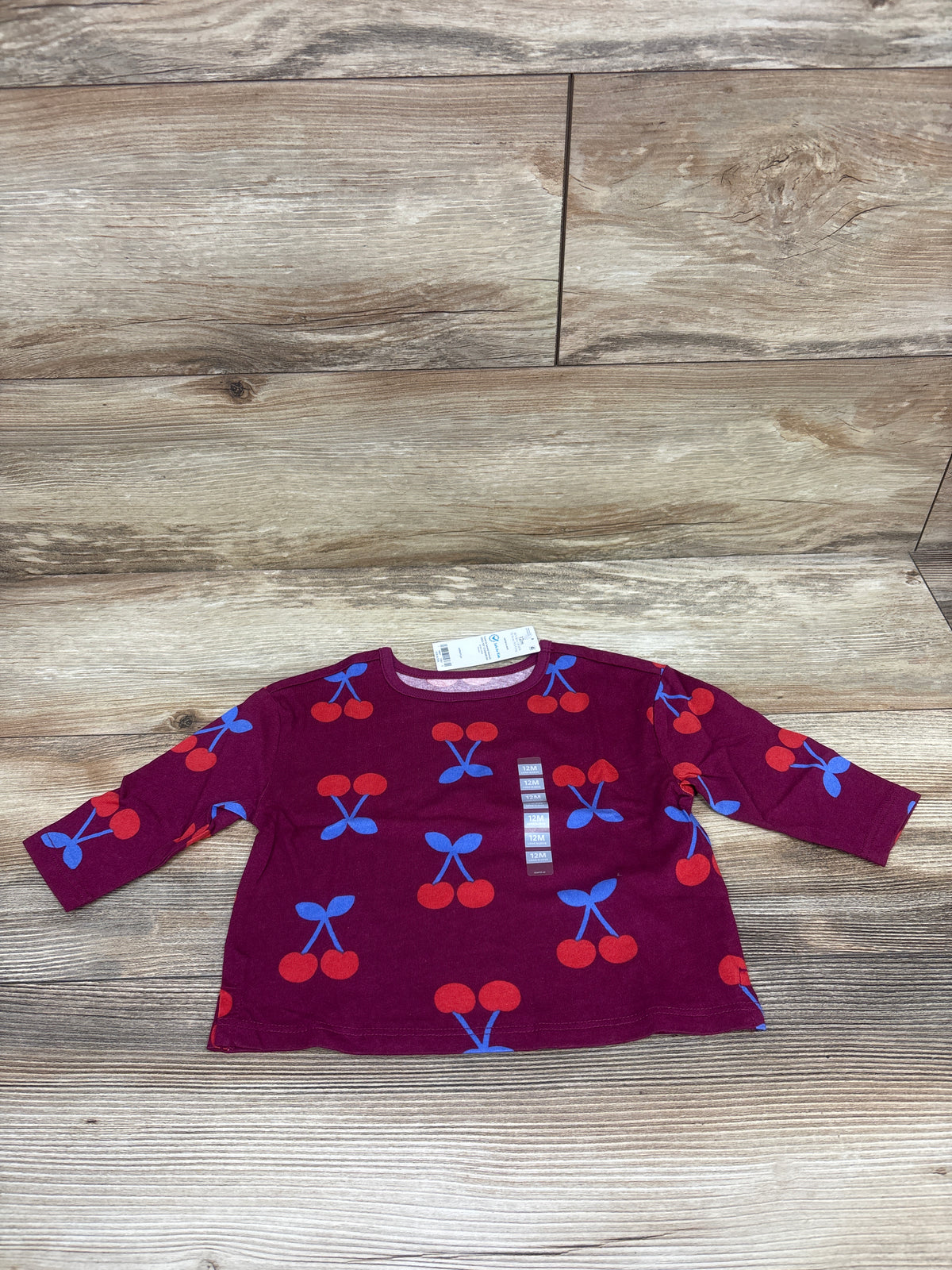 NEW Carter's Long Sleeve Cherry Shirt Magenta sz 12m