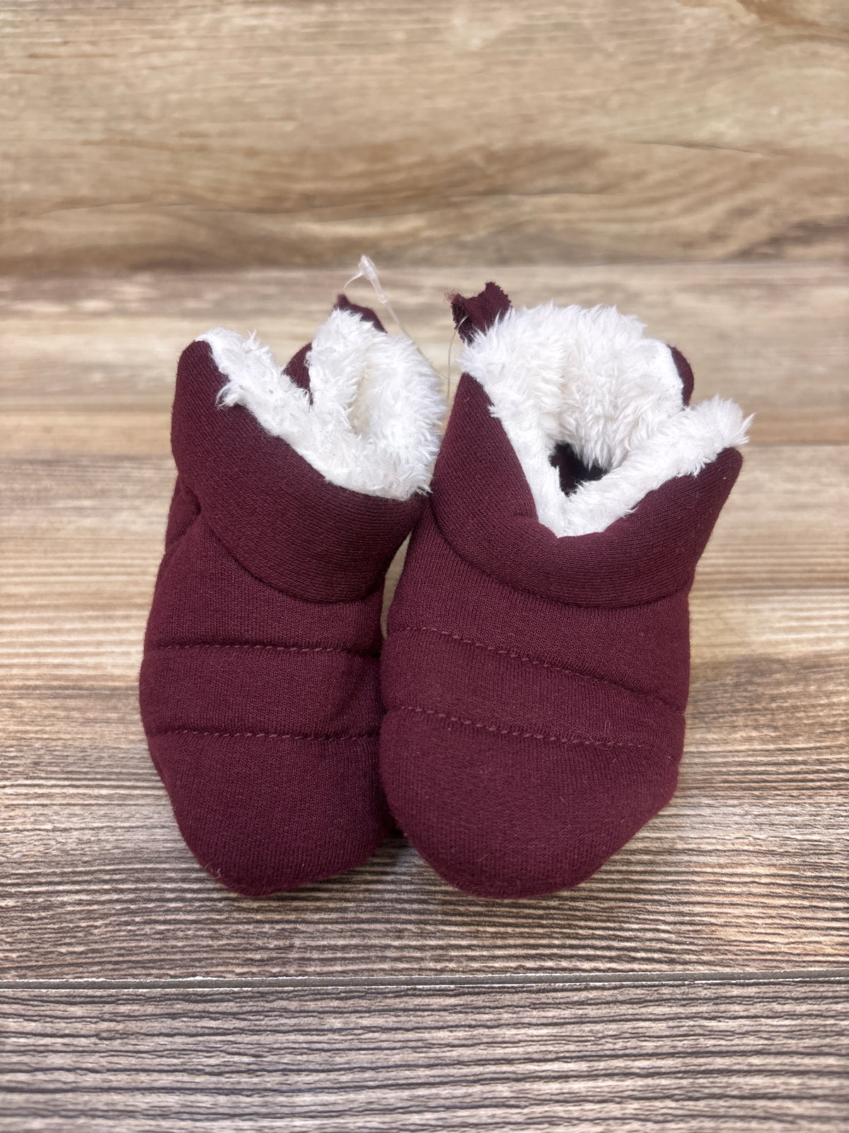 Just One You Faux Fur Botties Burgundy sz 3-6m