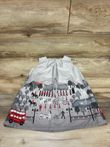 Sleeveless Pleated London Double Border Dress Grey sz 3-4T