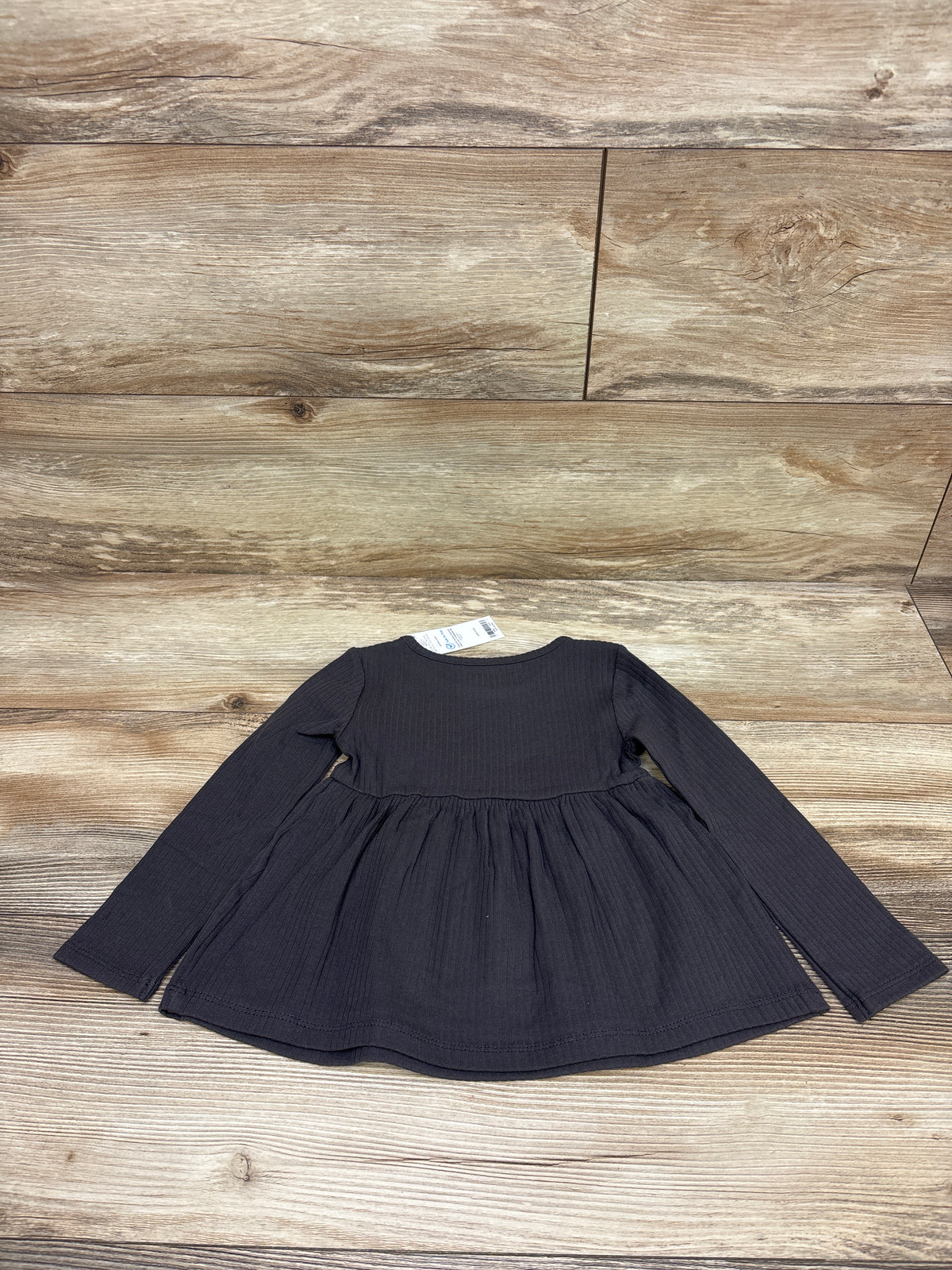 NEW Carter's Ribbed Long Sleeve Peplum Top Grey sz 2T