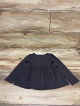 NEW Carter's Ribbed Long Sleeve Peplum Top Grey sz 2T