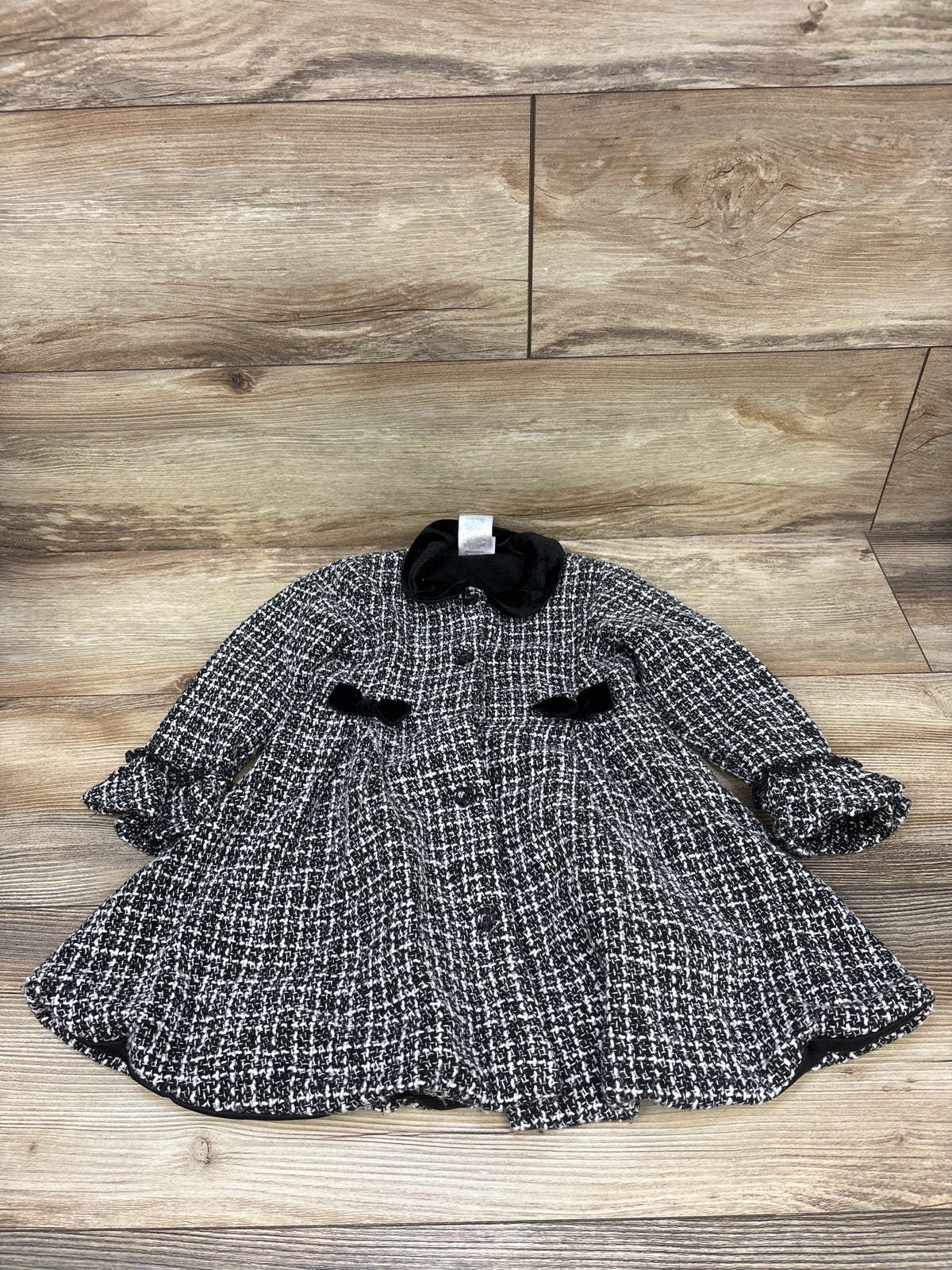 Nannette Tweed Dress Coat Black sz 3T