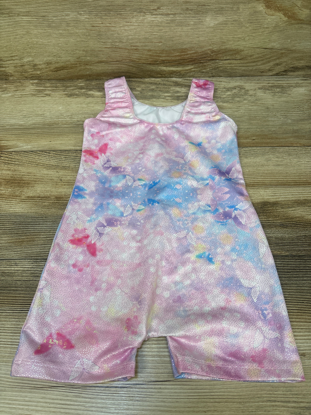 Butterfly Print Gymnastics Leotard Pink sz 4/5T