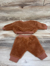 Cat & Jack 2pc Plush Pullover Sweatshirt & Joggers Brown sz Newborn
