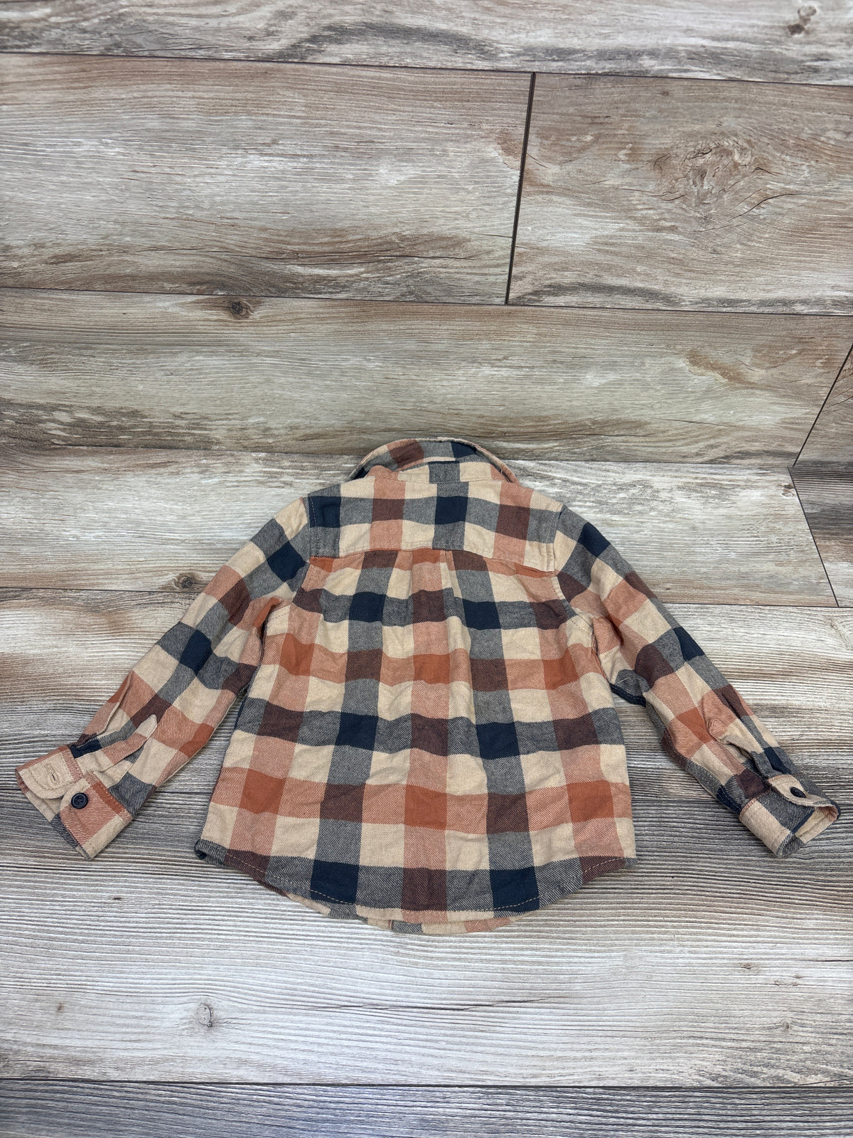 Cat & Jack Plaid Flannel Shirt Tan sz 3T