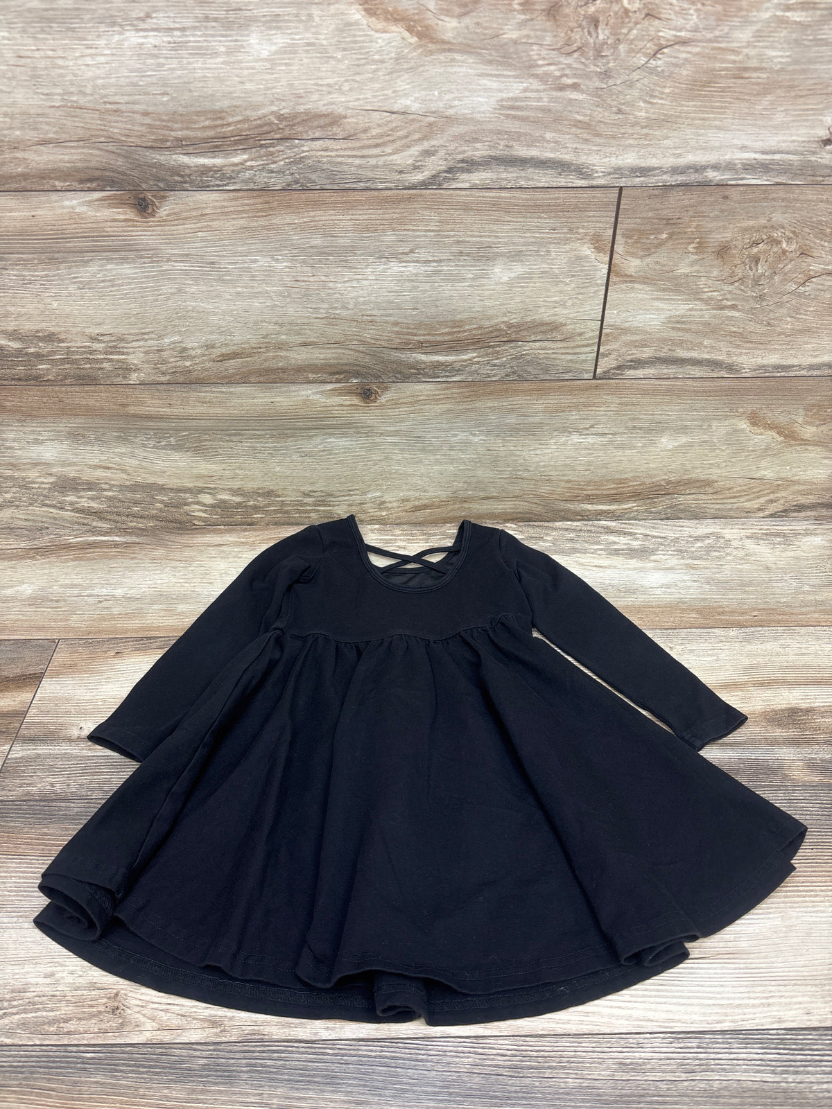 Stelle Long Sleeve A-Line Twirly Dress Black sz 4T