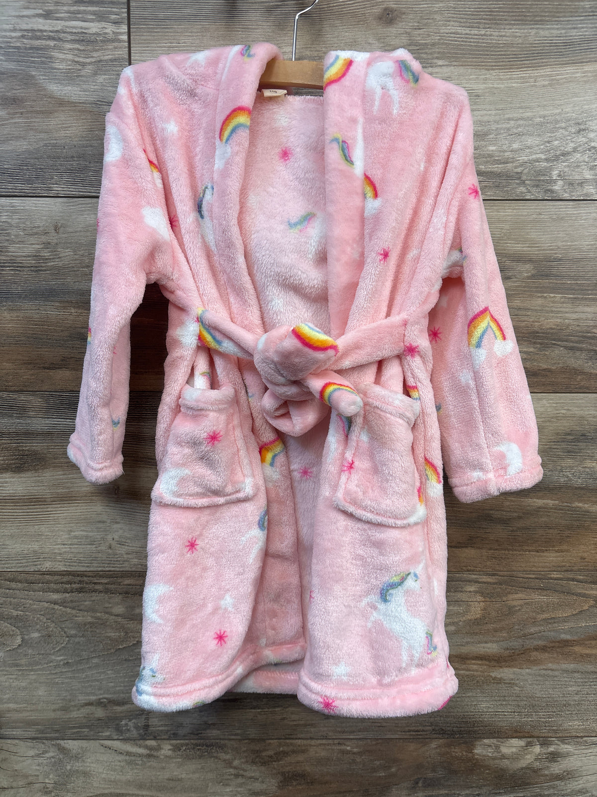 Plush Hooded Bath Robe Pink sz 3/4T
