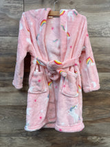 Plush Hooded Bath Robe Pink sz 3/4T