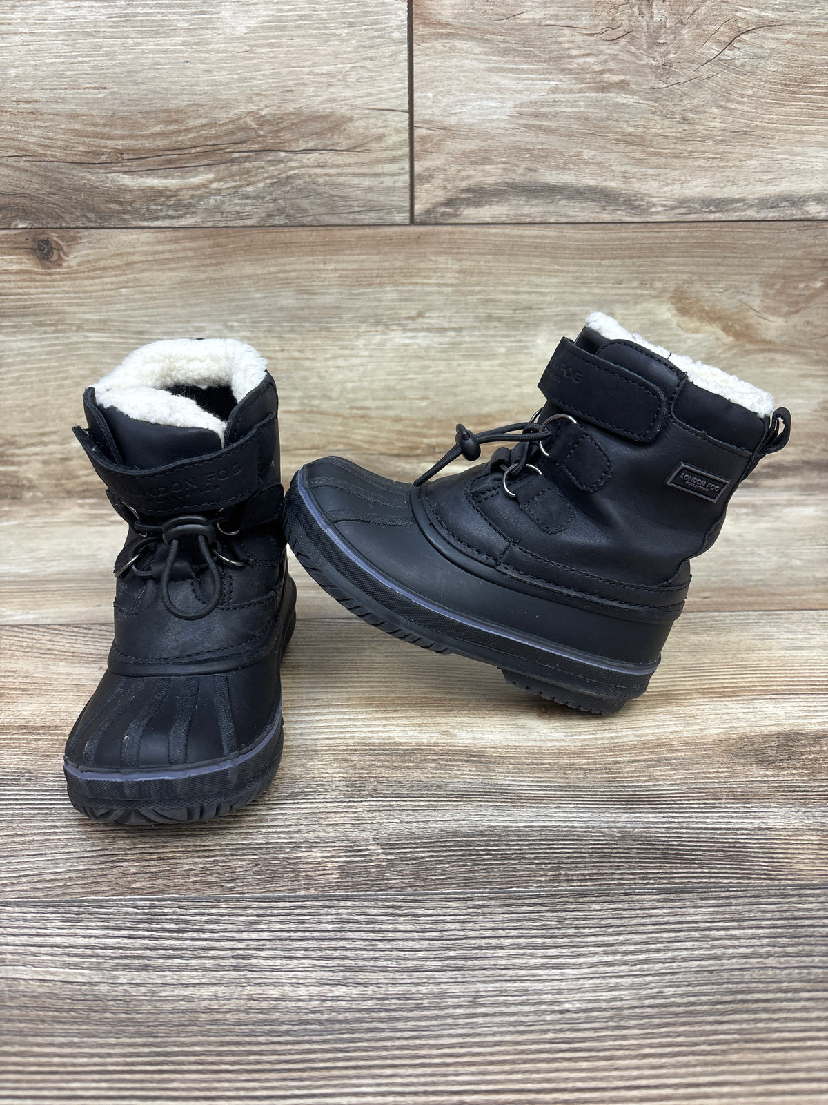 London Fog Faux Fur Winter Snow Boots Black sz 8c
