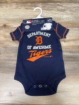 NEW Genuine Merchandise 3pc Detroit Tigers Bodysuit, Bib, & Booties Navy sz 0-3m