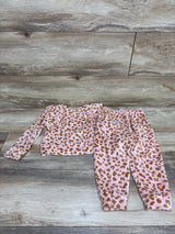 Btween Baby 2pc Leopard Print Velour Top & Pants Set Pink sz 2T