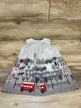 Sleeveless Pleated London Double Border Dress Grey sz 3-4T