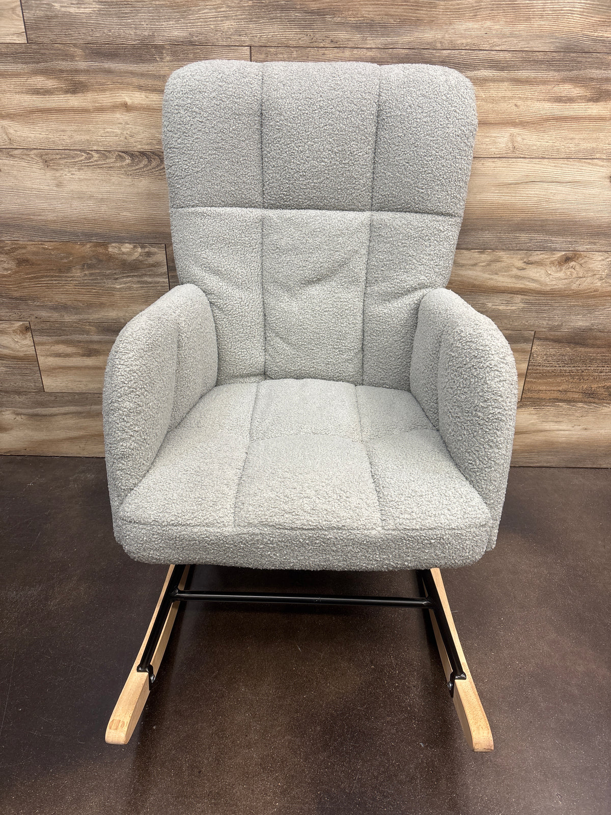 Furniliving Teddy Glider Rocking Chair, Grey