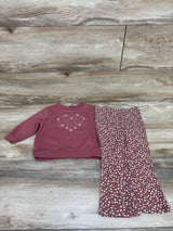 Kensie Baby 2pc Embroidered Sweatshirt & Pants Set Mauve sz 12m