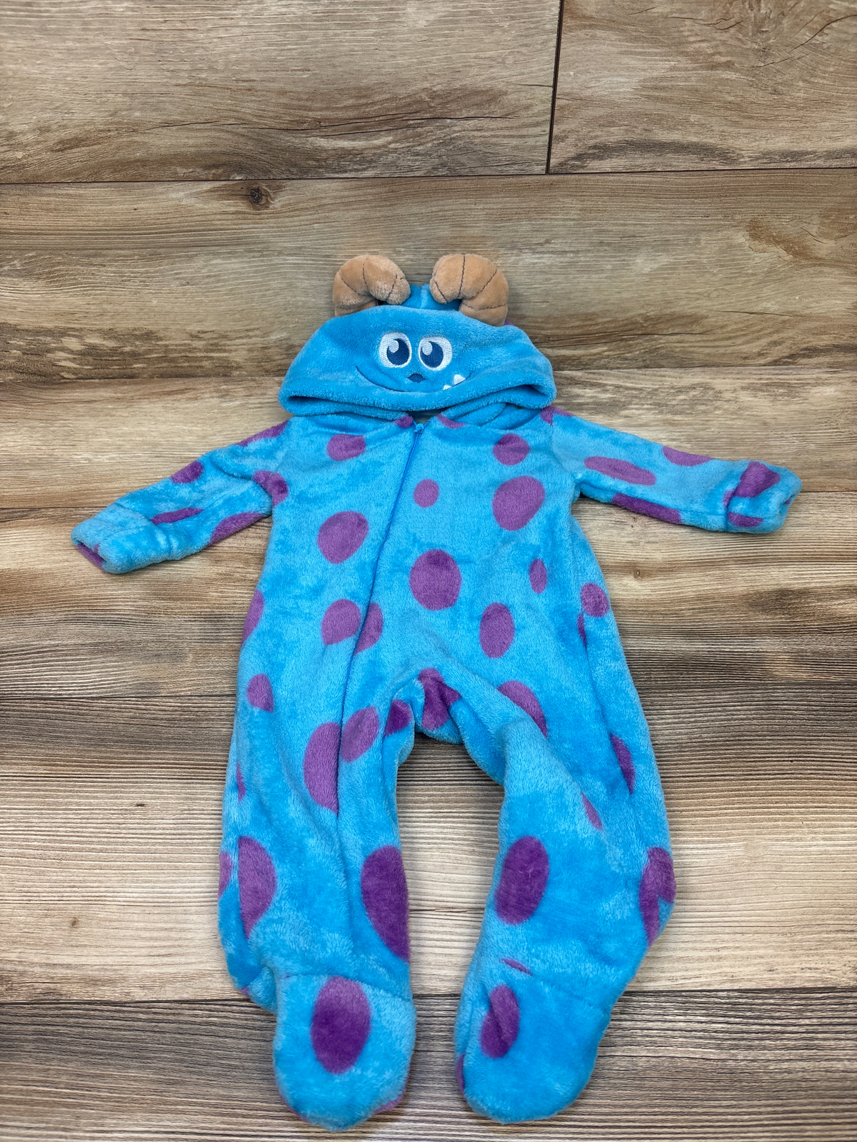 Disney Baby Monsters Inc. Sully Plush Hooded Coverall Blue sz 6m