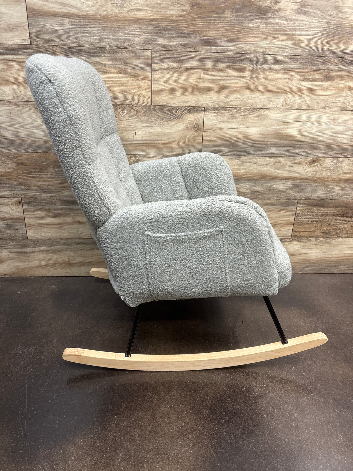 Furniliving Teddy Glider Rocking Chair, Grey