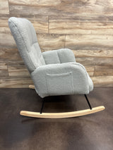 Furniliving Teddy Glider Rocking Chair, Grey