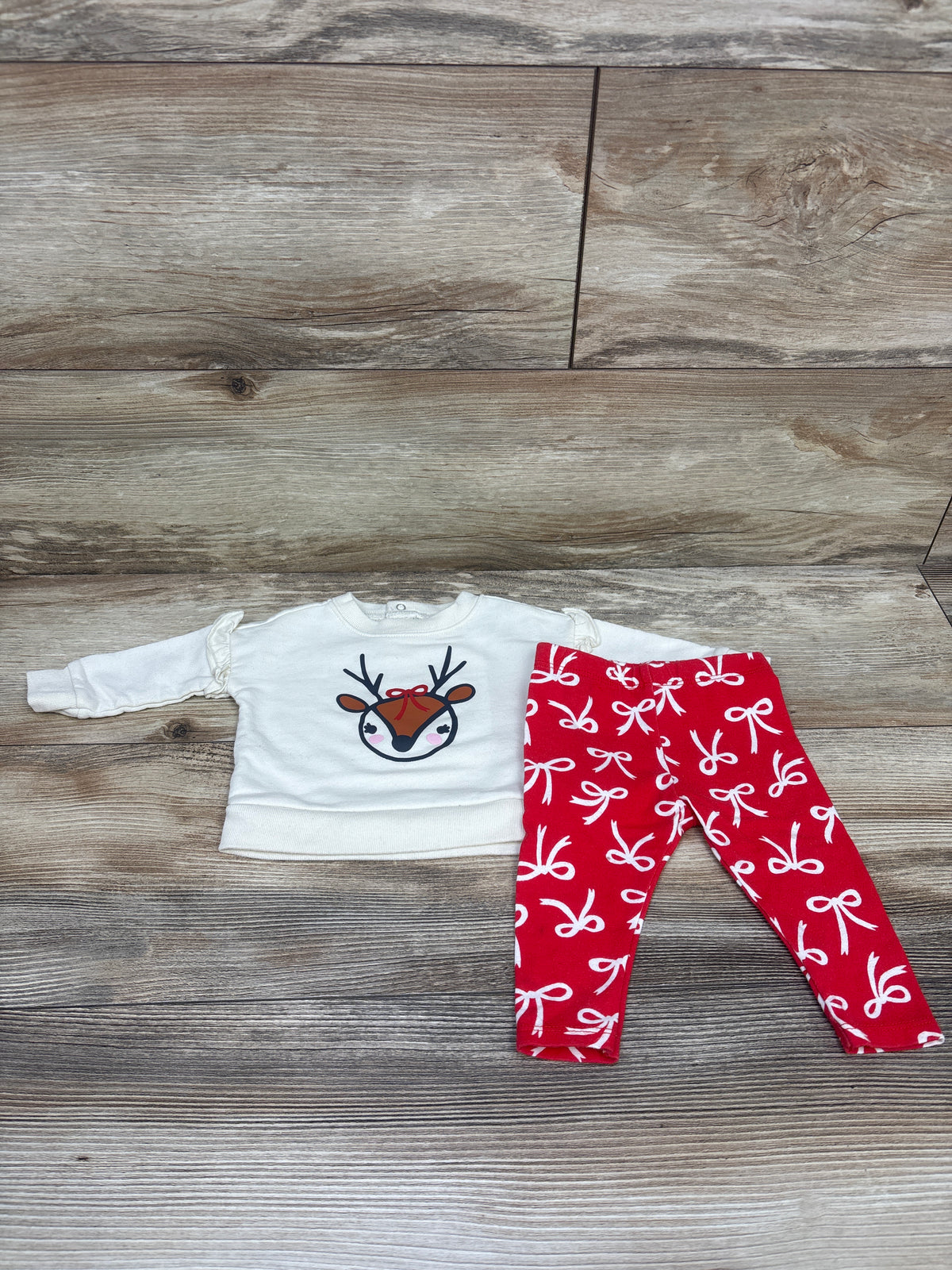 Cat & Jack 2pc Deer Sweatshirt & Leggings Set Beige sz 0-3m